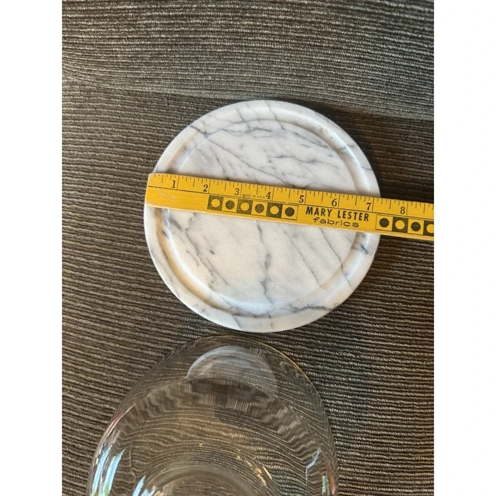 Vintage Style Marble Base Glass Cloche Dome Kitchen Display 8‎ Inch Serving Tray